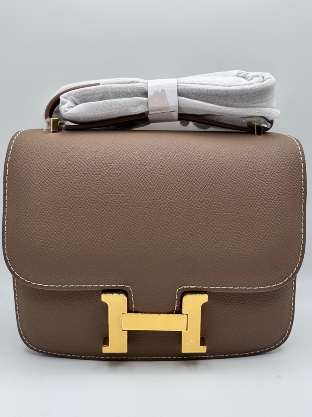 18CM Epsom Leather Crossbody / Shoulder Bag - Elephant Grey